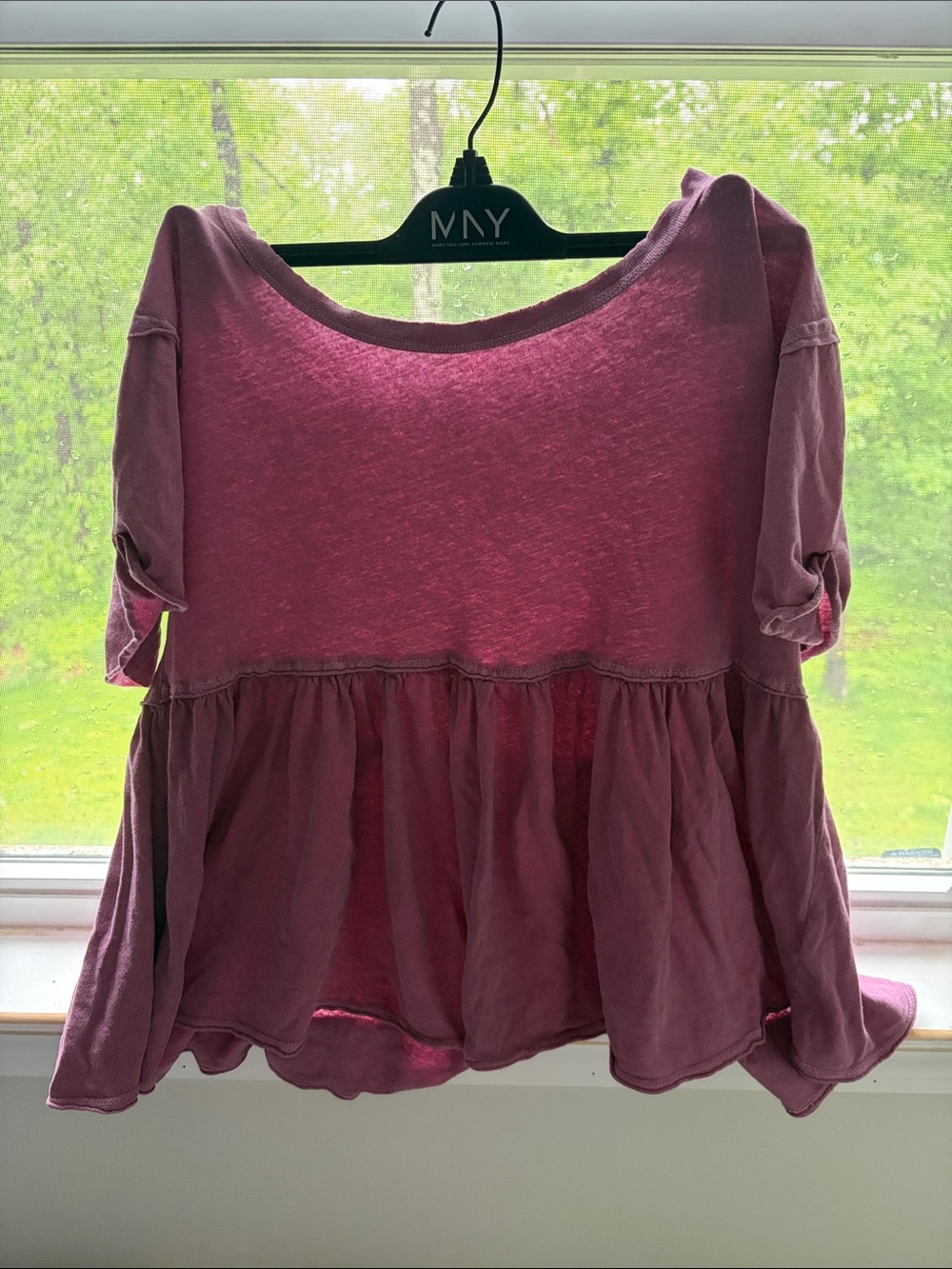 We the Free Women’s Peplum Short-Sleeve Top in Dusty Rose